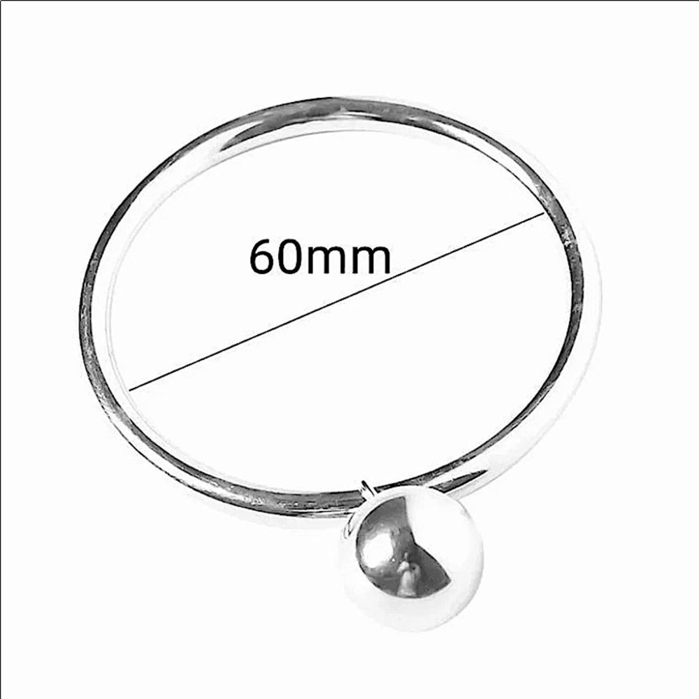NEW STERLING SILVER CHARM BALL BANGLE BRACELET - Picture 14 of 14